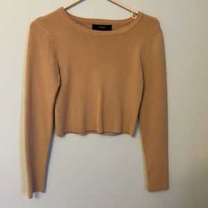 forever 21 camel/ tan long sleeve crop sweater.